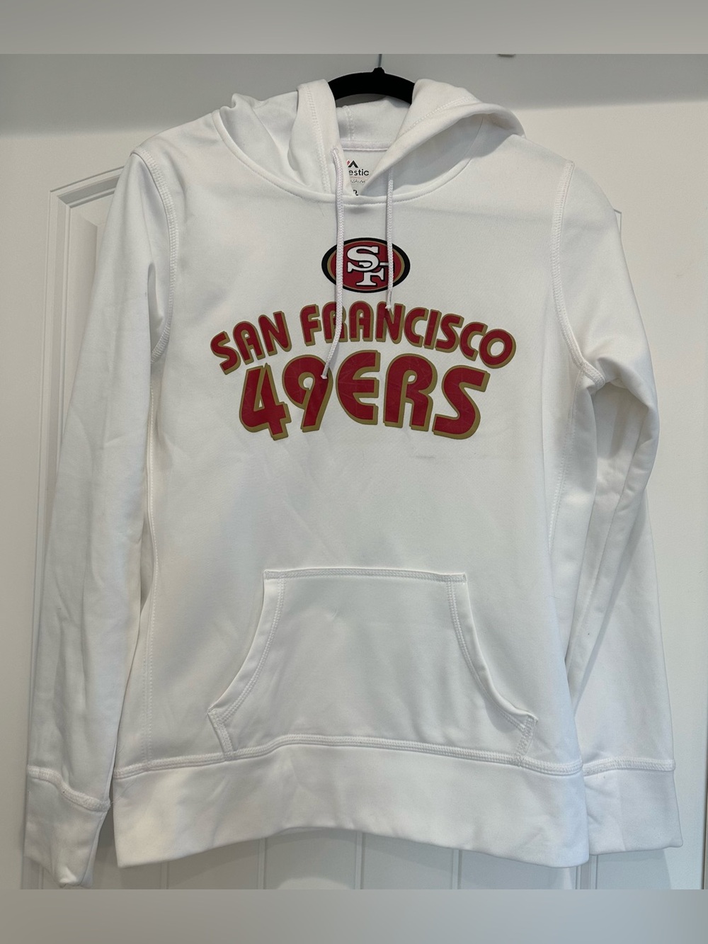 Majestic San Francisco 49ers Hoodie White Pullover NFL Sweatshirt Men's Medium